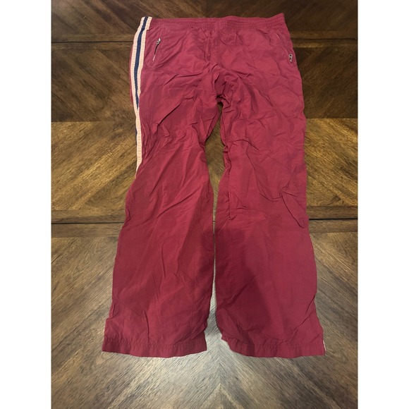 Abercrombie & Fitch Pants - Abercrombie & Fitch Burgundy Nylon Pants Athletic Side Stripe Zippers Size L |W1